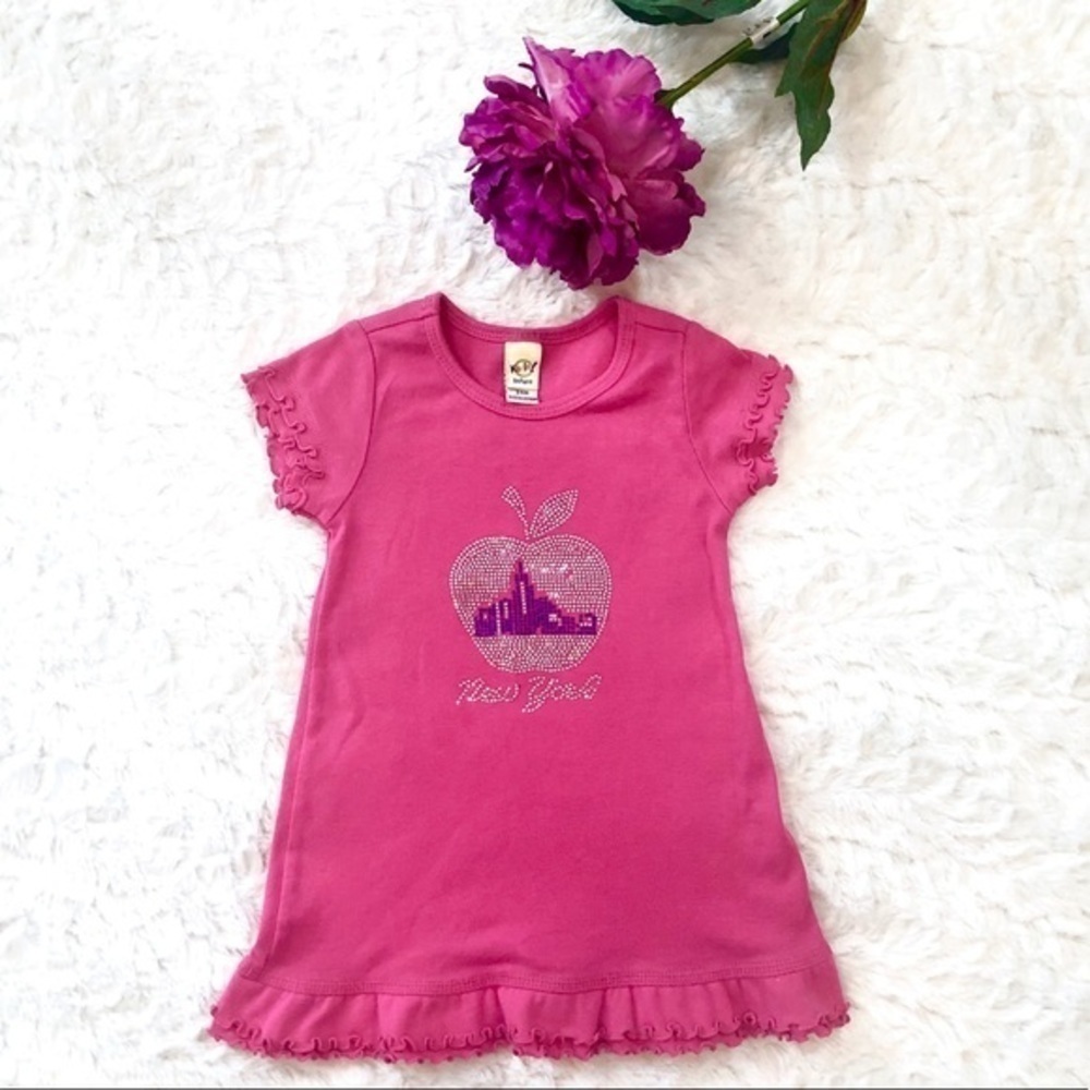 KAVIO! New York Pink Ruffle Jewel Dress